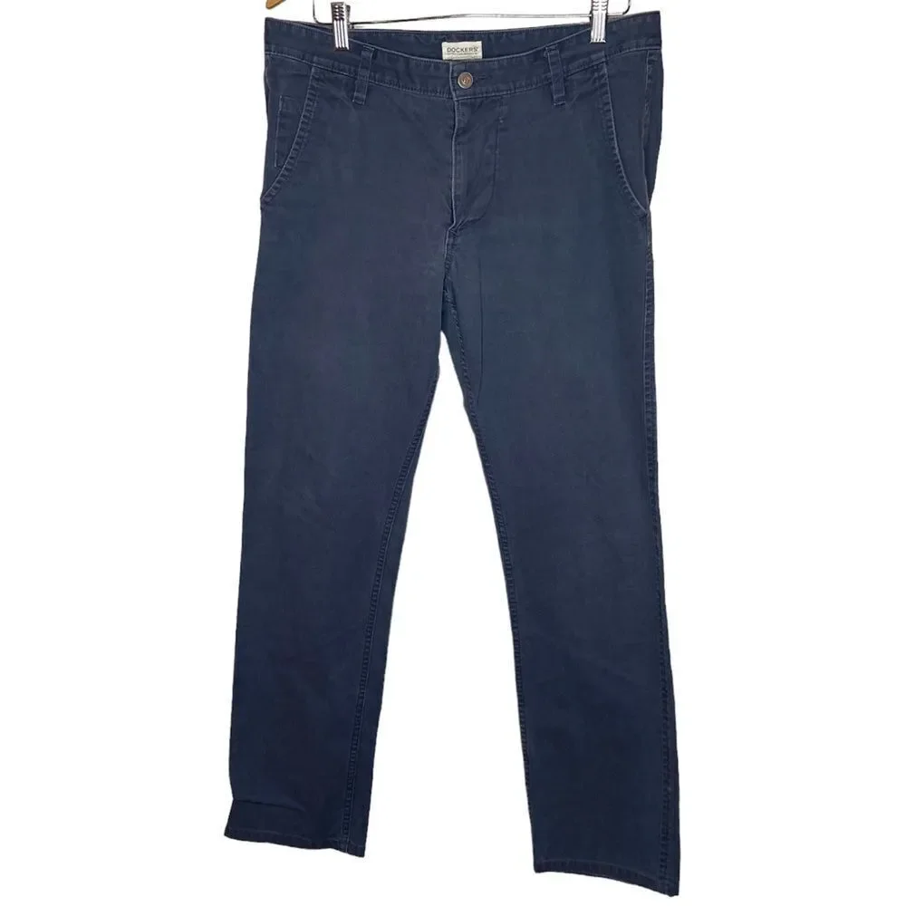 Dockers grey blue slim tapered fit pants size 33x32